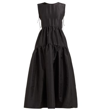 Cecilie Bahnsen + Ruth Tie-Back Tiered Faille Dress