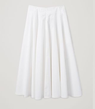COS + Pleated Poplin A-Line Skirt
