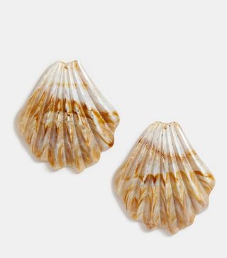 ASOS Design + Earrings in Marbled Resin Shell Design