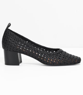 & Other Stories + Square Toe Woven Heels