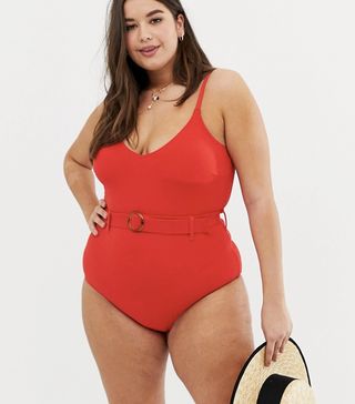 New Look + Curve Belted Swimsuit