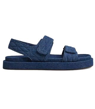 Mango + Denim Riptape Sandals, Mid Blue