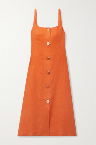 Rejina Pyo + Kit Button-Embellished Woven Midi Dress