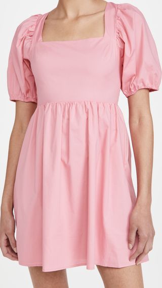 Wayf + Tie Back Puff Sleeve Mini Dress