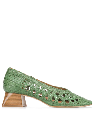 Miista + Marina Green Leather Heels