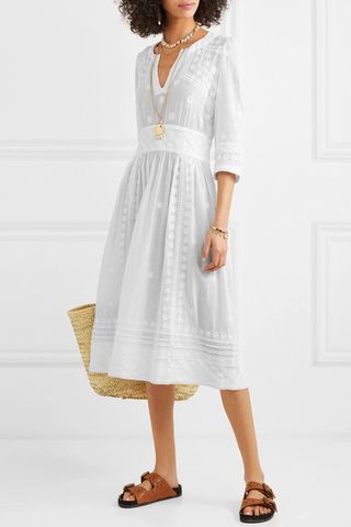 Isabel Marant + Eline Embroidered Cotton-Voile Dress