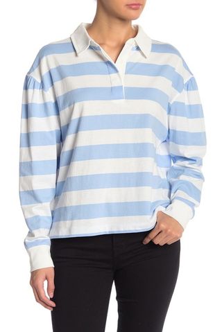 Abound + Striped Long Sleeve Polo
