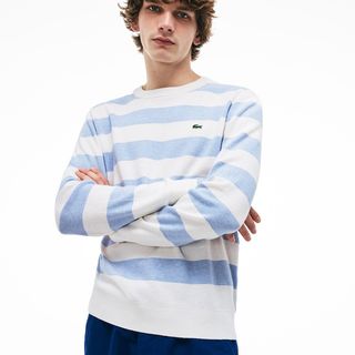 Lacoste + Crew Neck Cotton and Linen Sweater