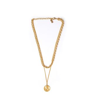 Pixie Market + Double Chain Medallion Necklace