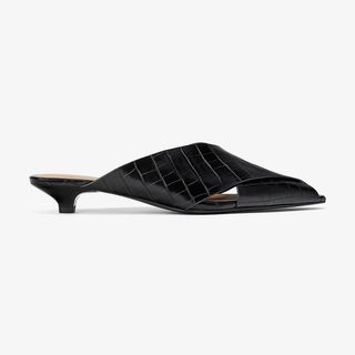 Zara + Animal Embossed Mid-Height Heeled Mules