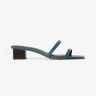 Zara + Wood Heeled Leather Sandals