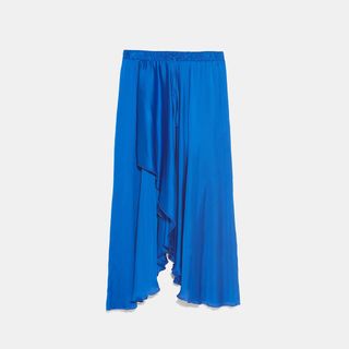Zara + Asymmetric Satin Skirt