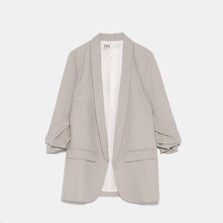 Zara + Linen Blazer with Pockets