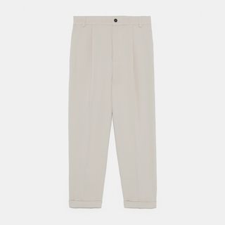 Zara + Trousers with Turn-Up Hem