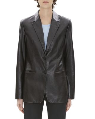 Helmut Lang + Two-Button Calf Leather Blazer