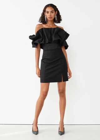 & Other Stories + Off-Shoulder Ruffled Mini Dress