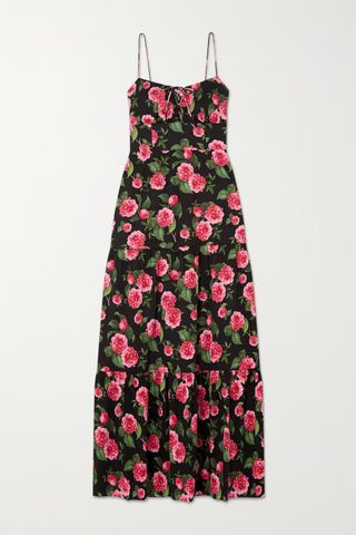 Alice + Olivia + Chantay Floral-Print Cotton-Blend Maxi Dress
