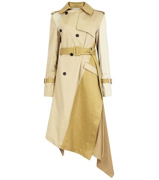 Monse + Taupe Twist-Effect Twill Trench Coat