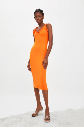 Zara + Textured Ruffle Dress