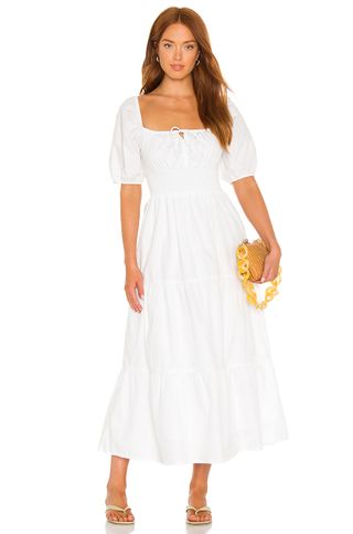 Faithfull the Brand + Rene Midi Dress in Plain White