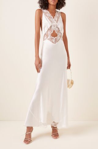 SIR the Label + Aries Lace-Trimmed Silk-Satin Maxi Dress
