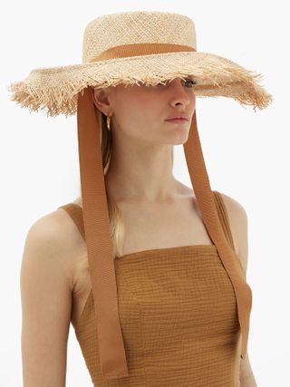 Avenue the Label + Alessia Fringed-Brim Straw Hat