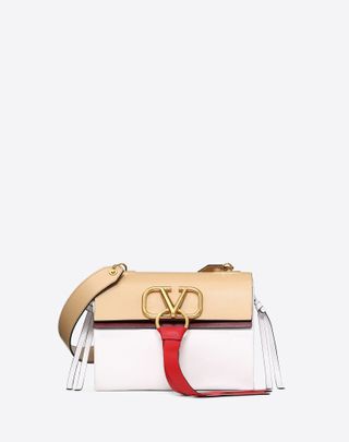 Valentino + Small V-Ring Calfskin Shoulder Bag