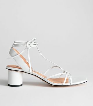 & Other Stories + Square Toe Lace-Up Heeled Sandals