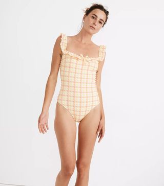 Madewell x Solid&Striped + Amelia One-Piece Swimsuit in Seersucker Gingham