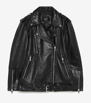 Zara + Oversized Leather Jacket