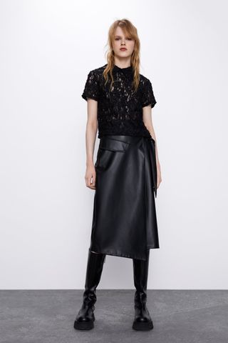 Zara + Raised Lace Detail Top