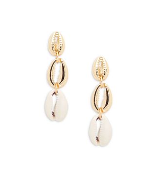 Design Lab + 2-Pairs Shell Layered Drop Earrings