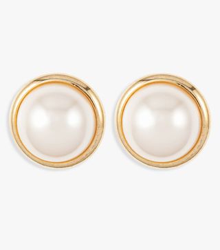 Susan Caplan Vintage + Faux-Pearl Stud Earrings