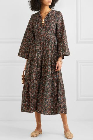 Dôen + Honey Tiered Floral-Print Cotton Dress