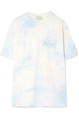 Aries + Flocked Tie-Dye Cotton-Jersey T-shirt