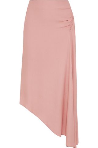 Les Heroines + The J.K Asymmetric Gathered Washed-Crepe Skirt