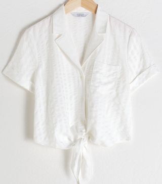 & Other Stories + Tie Front Button Up Shirt