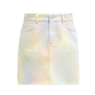 Ganni + Shiloh Pastel Tie-Dye Cotton Denim Skirt