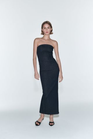 Zara + Fitted Denim Dress