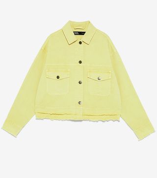 Zara + Jacket With Frayed Hem