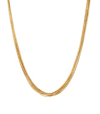 Links of London + 18kt Yellow Gold Vermeil Silk 10 Row Necklace 45cm