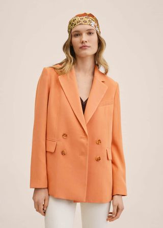 Mango + Double-Breasted Suit Blazer