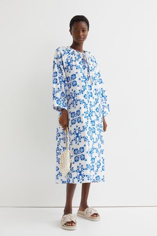H&M + Cotton Dress With Drawstring