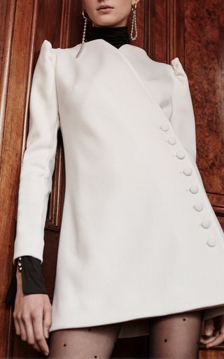 Lein + Wool Side Button Wrap Dress