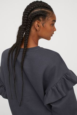 H&M + Ruffle-Trimmed Sweatshirt