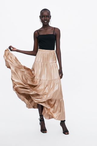 Zara + Ruffled Skirt