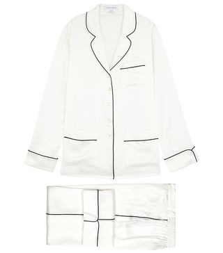 Olivia von Halle + Coco White Silk Satin Pyjama Set