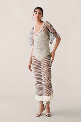 Zara + Sparkly Textured Knit Tunic
