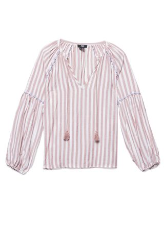 PAIGE + Jovannie Blouse in Muted Clay Cove Stripe