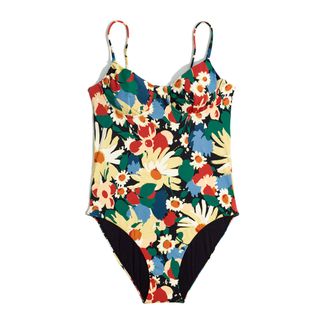 Madewell + Second Wave Structured One-Piece Swimsuit in Painted Garden